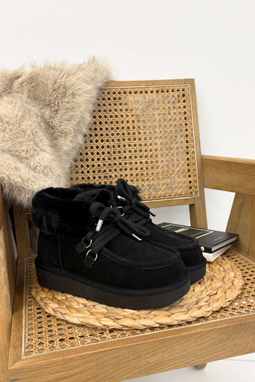 Stivali da neve da donna neri in suede naturale D.Franklin DFSH375006