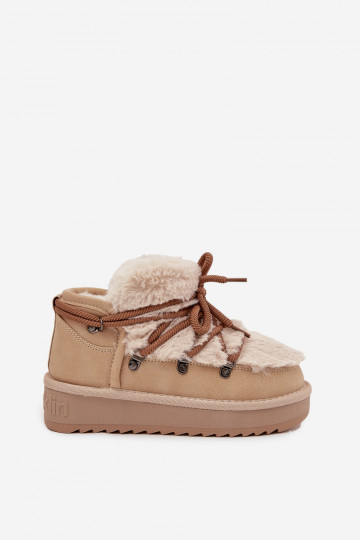 Stivali da neve per bambini color sabbia con pelo D.Franklin DFSH370011 2