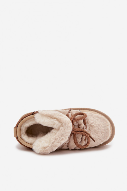 Stivali da neve per bambini color sabbia con pelo D.Franklin DFSH370011