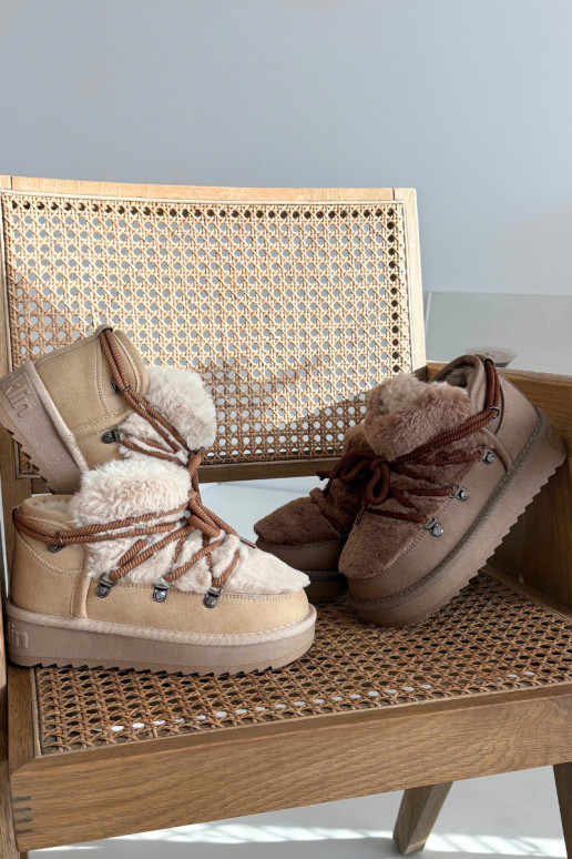 Stivali da neve per bambini color sabbia con pelo D.Franklin DFSH370011