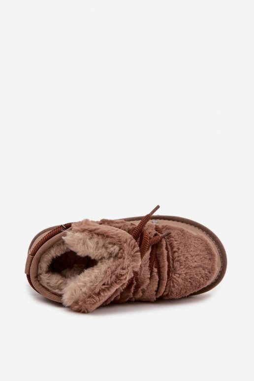 Stivali da neve per bambini marroni con pelo D.Franklin DFSH370011