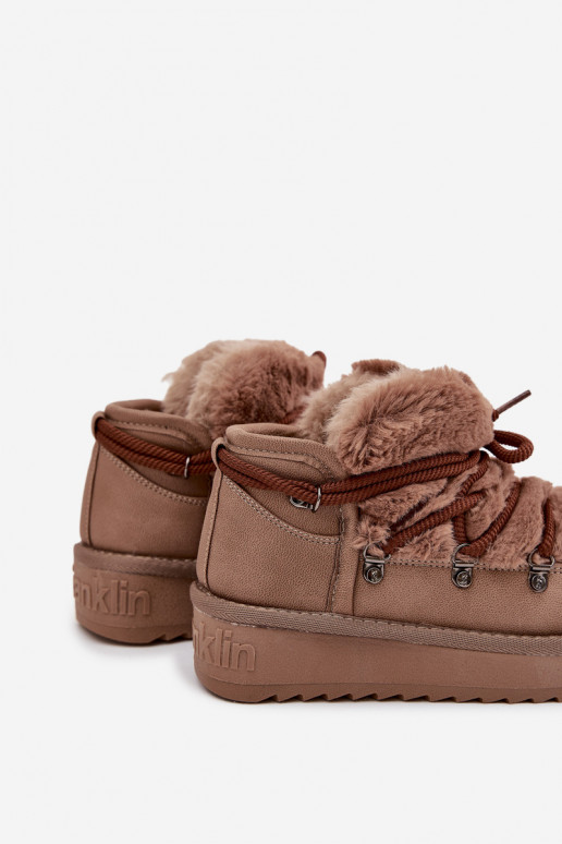 Stivali da neve per bambini marroni con pelo D.Franklin DFSH370011