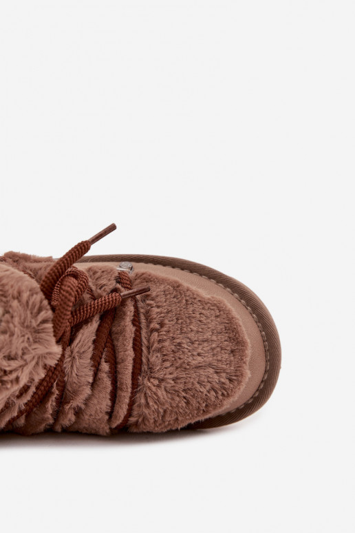 Stivali da neve per bambini marroni con pelo D.Franklin DFSH370011