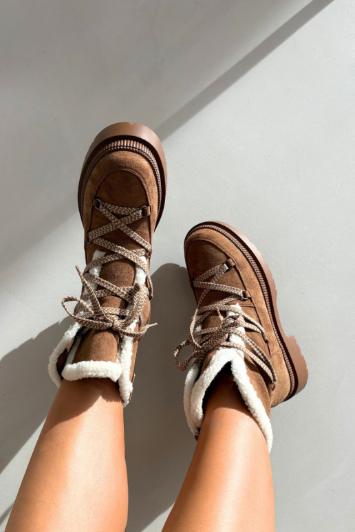 Stivali da neve da donna imbottiti, color marrone, Irmara