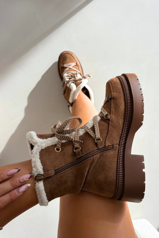 Stivali da neve da donna imbottiti, color marrone, Irmara