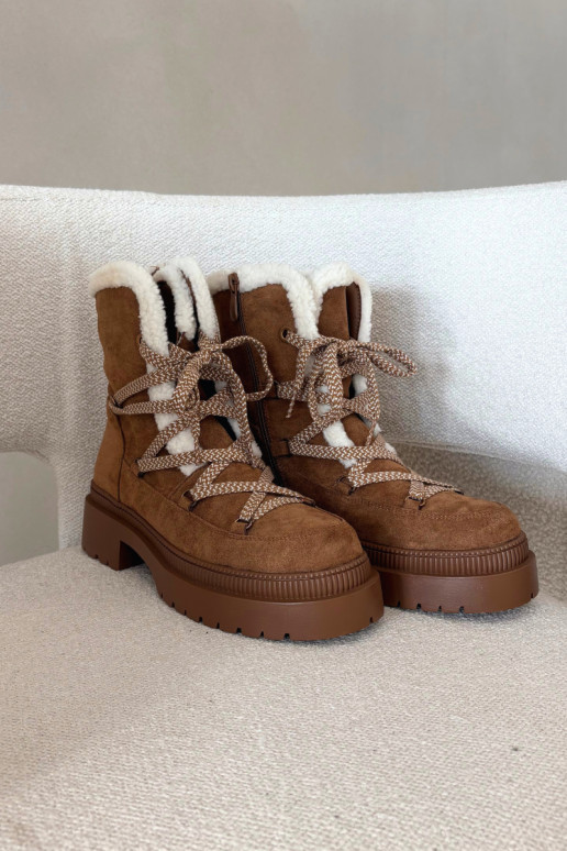 Stivali da neve da donna imbottiti, color marrone, Irmara