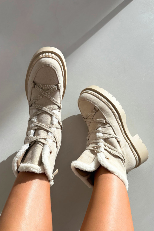 Stivali da neve da donna imbottiti, color sabbia, Irmara