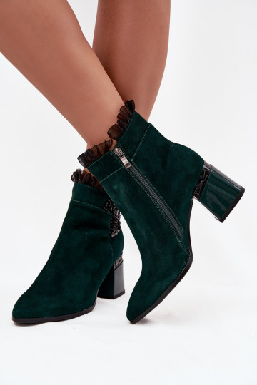 Stivaletti imbottiti in suede sintetico con ornamenti D&A MR52-127 verde bottiglia 2