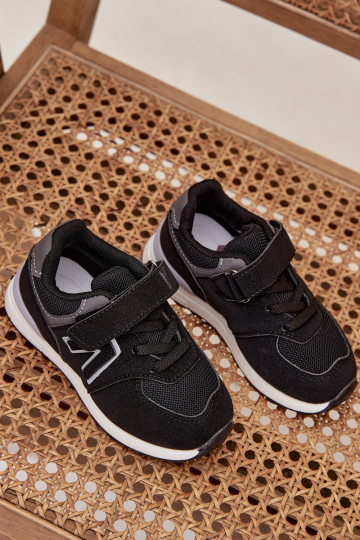 Scarpe sportive per bambini nere con chiusure adesive Galisse 2