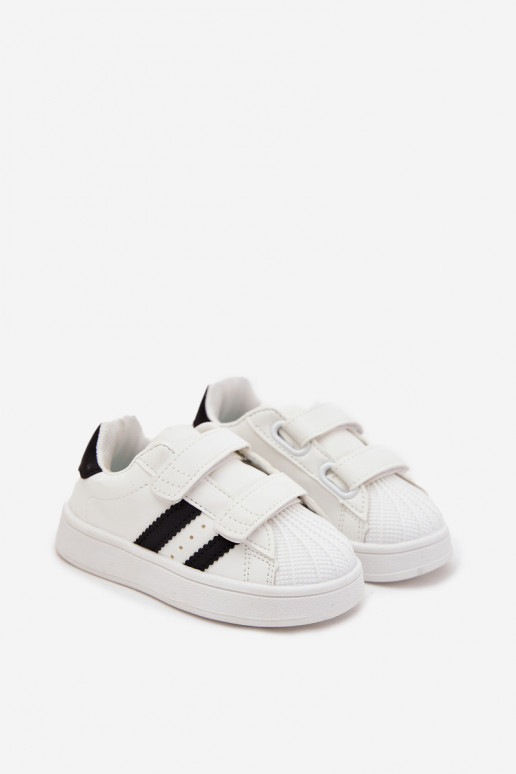 Sneakers per bambini in pelle sintetica, color bianco, Renel