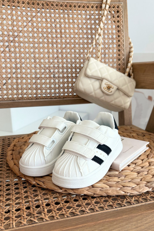 Sneakers per bambini in pelle sintetica, color bianco, Renel