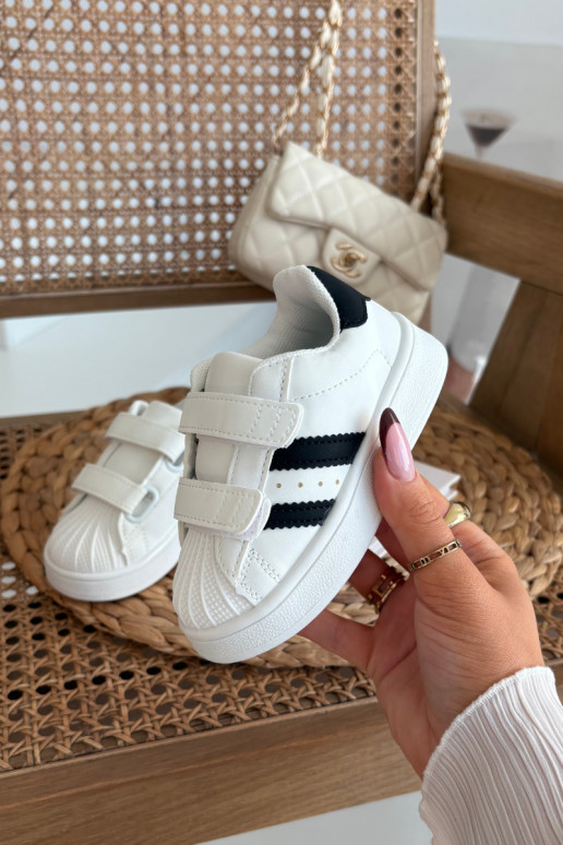 Sneakers per bambini in pelle sintetica, color bianco, Renel