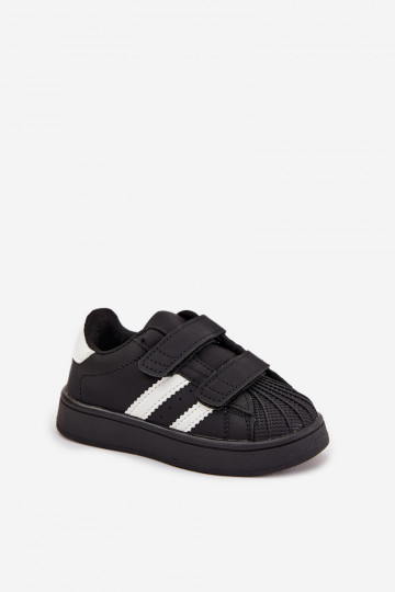 Sneakers per bambini in pelle sintetica, color nero, Renel