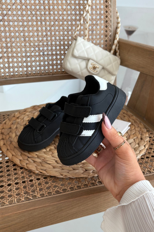 Sneakers per bambini in pelle sintetica, color nero, Renel