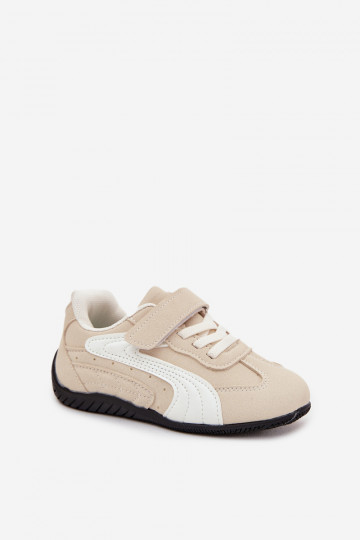 Scarpe sportive per bambini con chiusura adesiva color sabbia Perrin