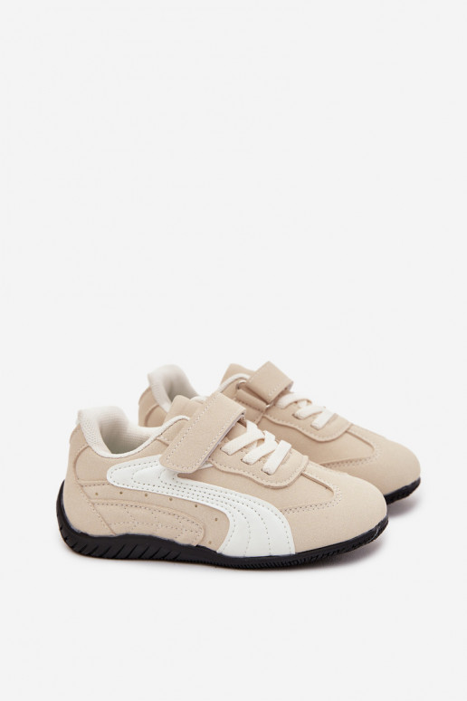 Scarpe sportive per bambini con chiusura adesiva color sabbia Perrin