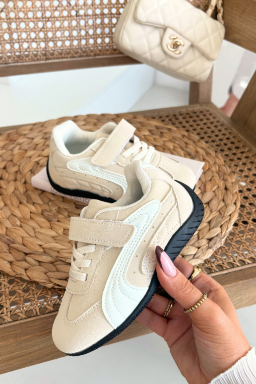 Scarpe sportive per bambini con chiusura adesiva color sabbia Perrin