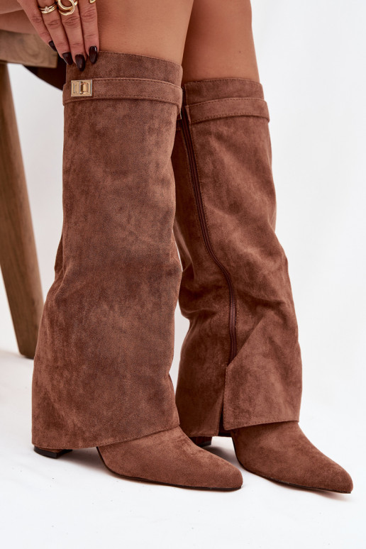 stivali in ecopelle scamosciataoAe Obcas Słupek Al Castello riscaldamento INyAinięta CholeAka beige Evyra