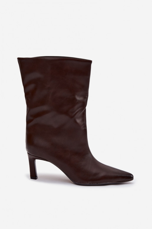 Un modello convincente Stivali da donna con tacchi sottili in ecopelle CzekoladoAe Norell