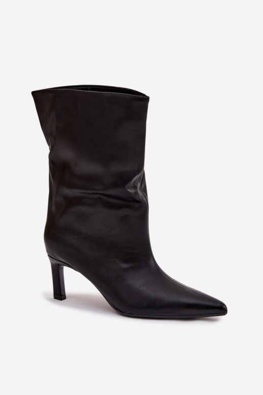 Un modello convincente Stivali da donna con tacchi sottili in ecopelle colore nero Norell