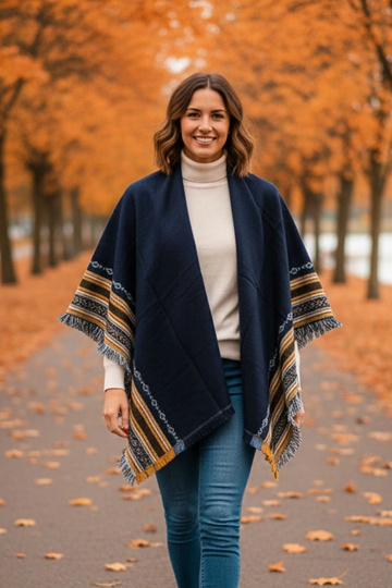 Sciarpa blu scuro con...