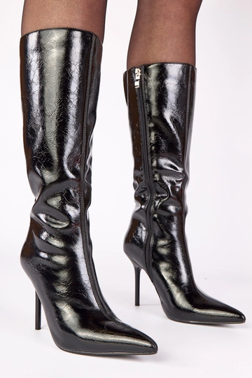 Stivaletti neri laccati con... 2