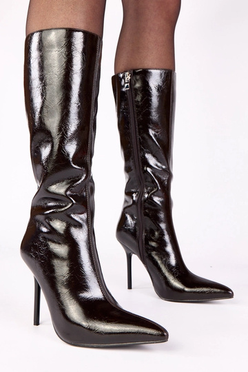 Stivaletti marroni laccati...