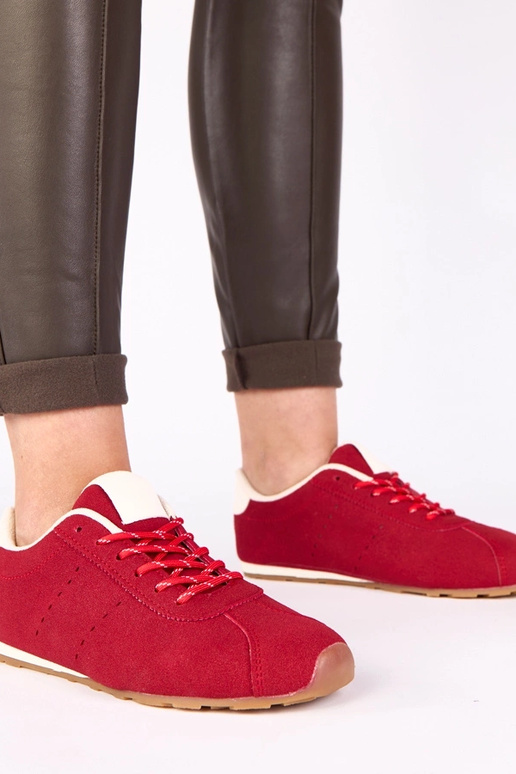 Sneakers rosse con accento bianco Birna