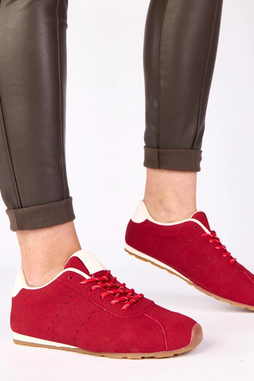 Sneakers rosse con accento bianco Birna