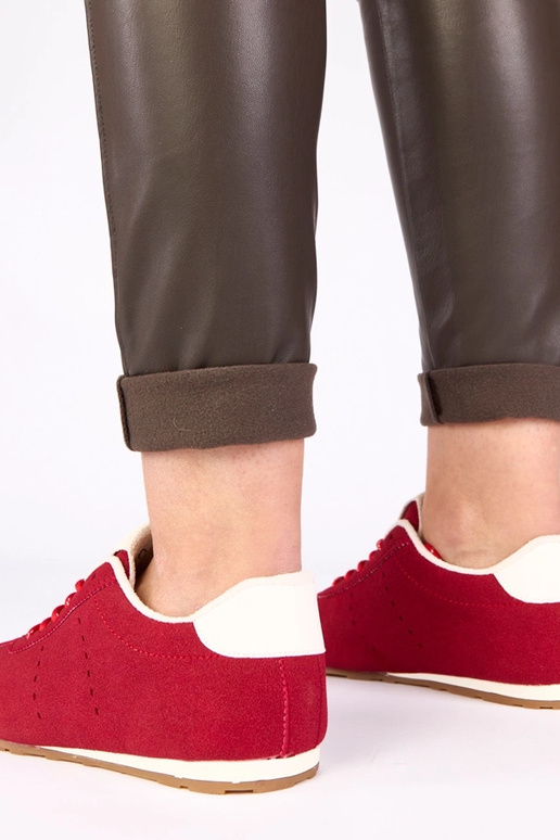 Sneakers rosse con accento bianco Birna