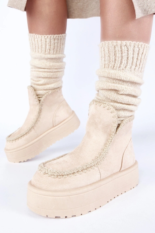 Stivali da neve color sabbia con...