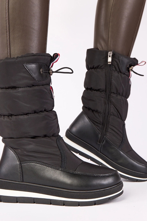 Stivali da neve neri con tacco basso...