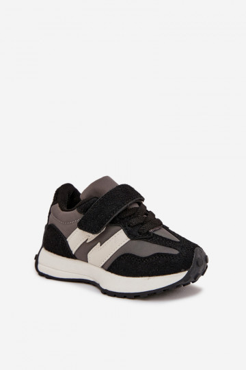 Scarpe da ginnastica per bambini con chiusure adesive nere Miranda