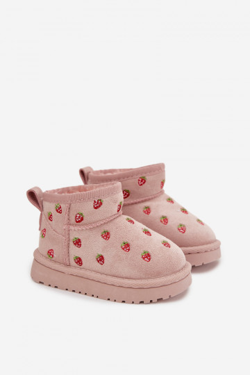 Stivali di neve per bambini con farfalle, rosa Gracina 2