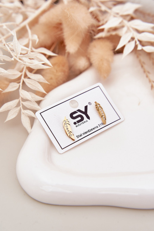 con dettagli elegantii Listki con gli occhi scintillanti Stal NierdzeAna colore dorato