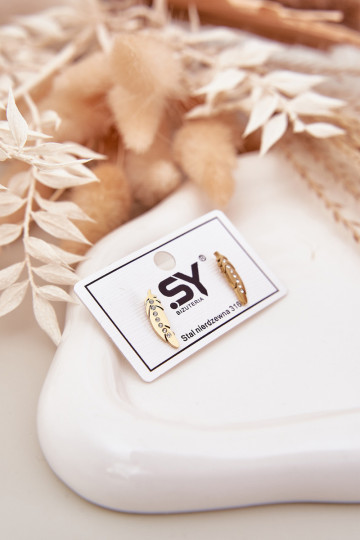 con dettagli elegantii Listki con gli occhi scintillanti Stal NierdzeAna colore dorato 2