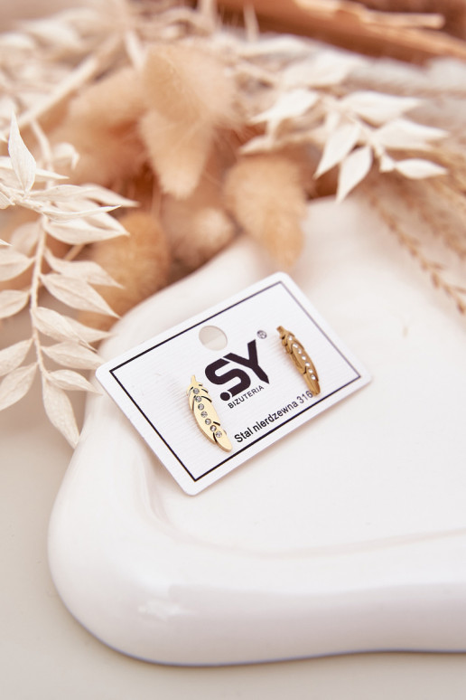 con dettagli elegantii Listki con gli occhi scintillanti Stal NierdzeAna colore dorato