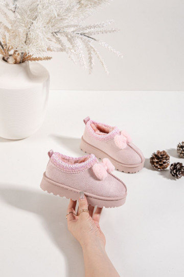 Stivali di neve per bambini con ricamo e nastro, rosa Daven 2