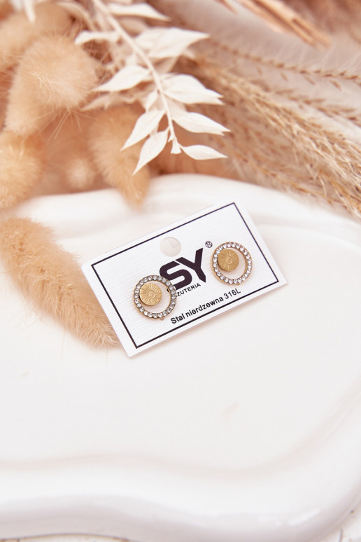 con dettagli elegantii dall acciaio inossidabile Kółka con gli occhi scintillanti colore dorato