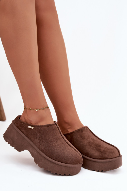 Stivali da neve Basso per le donne con una piattaforma colore marrone Yrenna