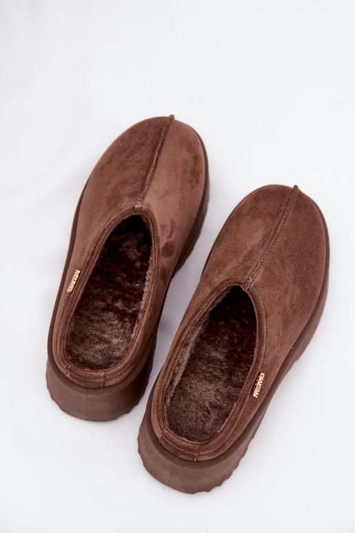 Stivali da neve Basso per le donne con una piattaforma colore marrone Yrenna