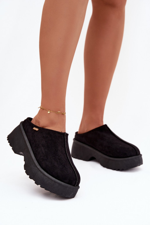 Stivali da neve Basso per le donne con una piattaforma colore nero Yrenna