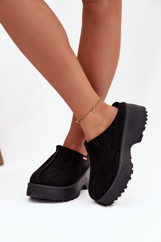 Stivali da neve Basso per le donne con una piattaforma colore nero Yrenna