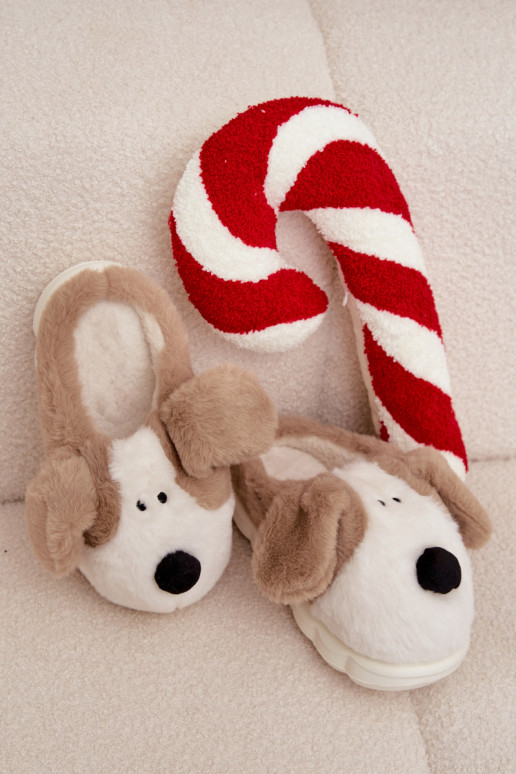 con una pelliccia Pantofole Femminile Cuccioli beige Faylen