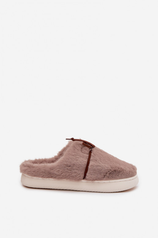 con una pelliccia Pantofole con nastri colore kaki Minella