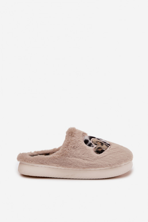 con una pelliccia Pantofole Con I Cuori beige Amandra