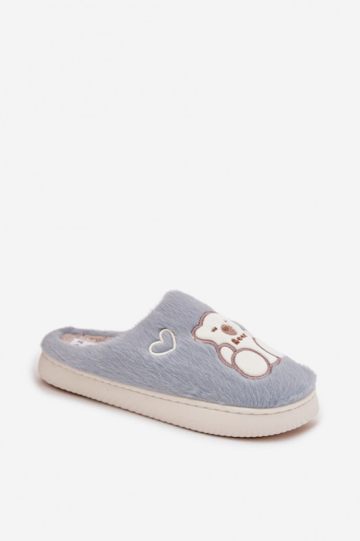 con una pelliccia Pantofole Con Orso colore blu Noralie
