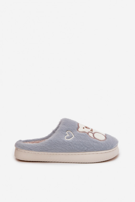 con una pelliccia Pantofole Con Orso colore blu Noralie