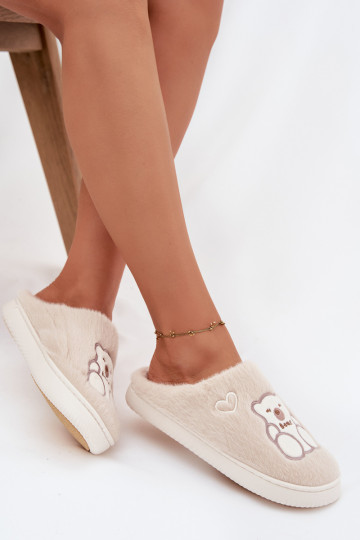con una pelliccia Pantofole Con Orso beige Noralie