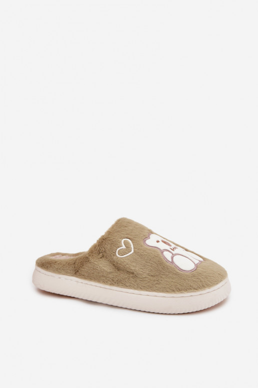 con una pelliccia Pantofole Con Orso colore verde Noralie